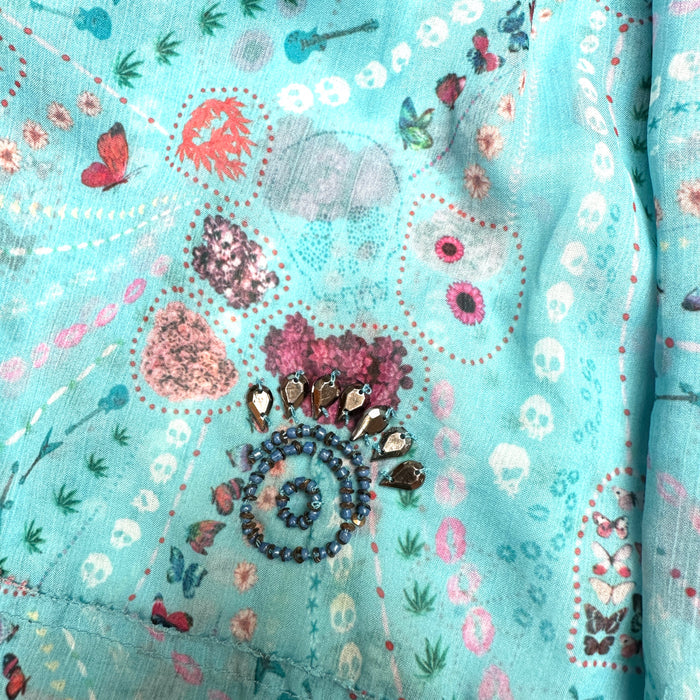 Turquoise Print Maxi Dress - XS to M
