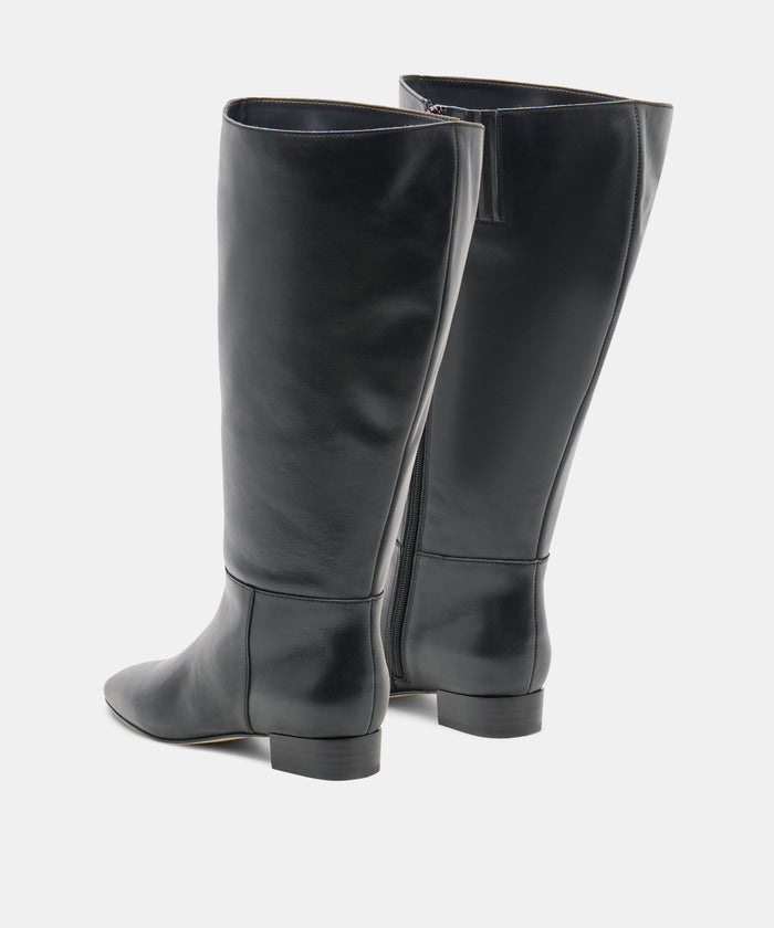 TYWIN EXTRA WIDE CALF BOOTS BLACK LEATHER