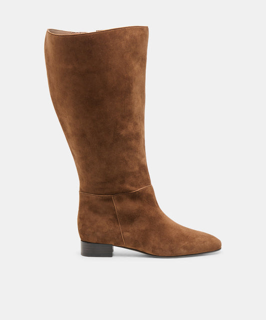 TYWIN Extra Wide Calf Cocoa Suede Knee-High Boots | Dolce Vita