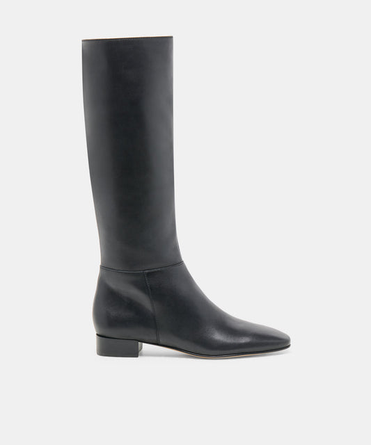 TYWIN Narrow Calf Black Leather Knee-High Boots | Dolce Vita