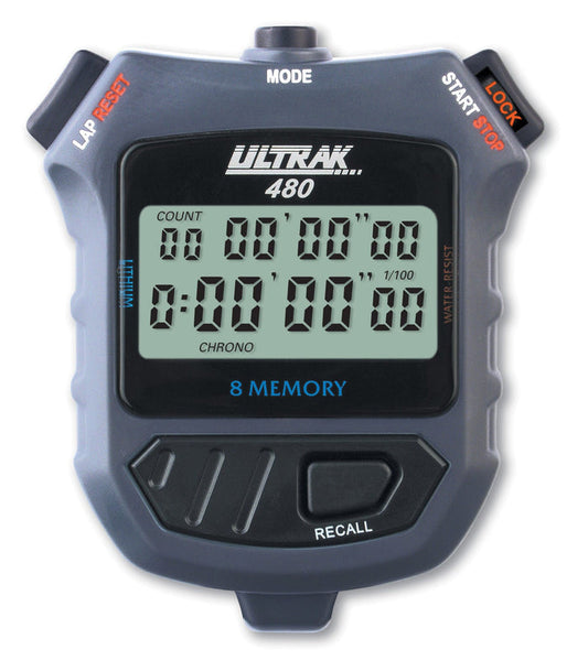 Ultrak 480 – 8-Lap Memory Stopwatch (2-Line Display) — Timing & Stopwatches