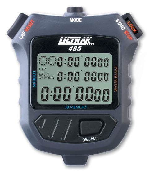 Ultrak 485 – 60-Lap Memory Stopwatch (3-Line Display) — Timing & Stopwatches