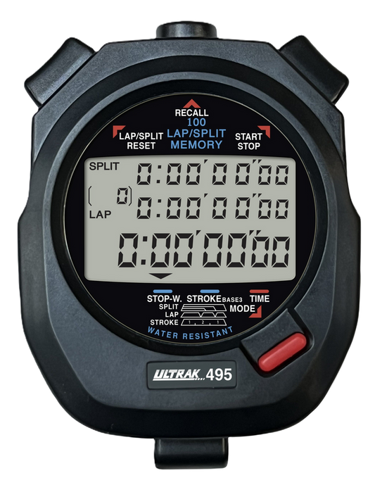 Ultrak 495 – 100-Lap Memory Stopwatch (3-Line Display) — Timing & Stopwatches