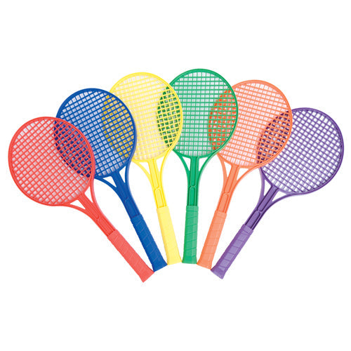 US Games Junior Plastic Tennis Racquets - Color My Class (Set of 6)
