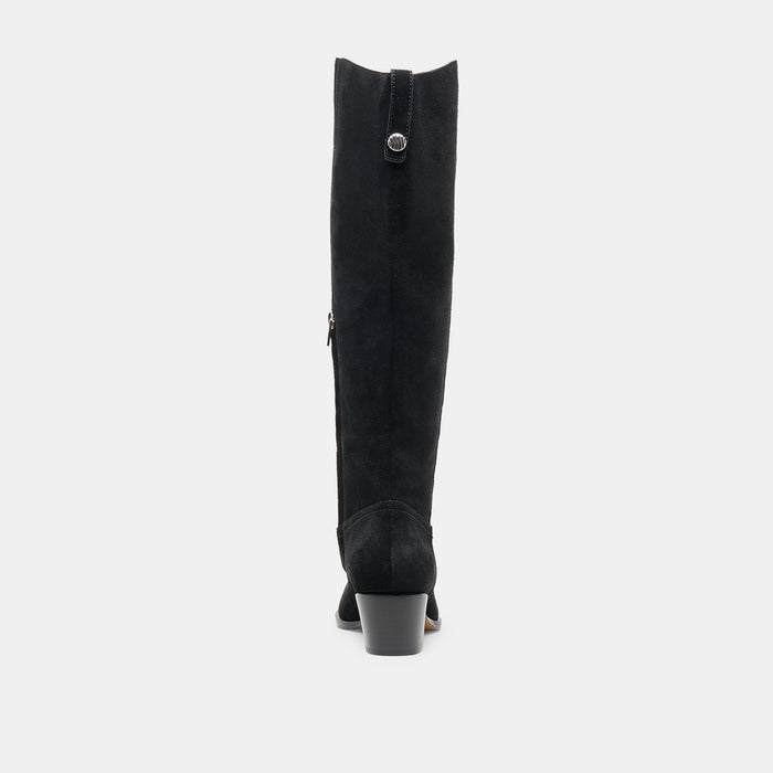 VIRONA H2O WIDE CALF BOOTS ONYX SUEDE