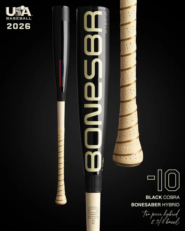 Warstic 2026 Bonesaber Hybrid Black Cobra Edition USA Baseball Bat -10