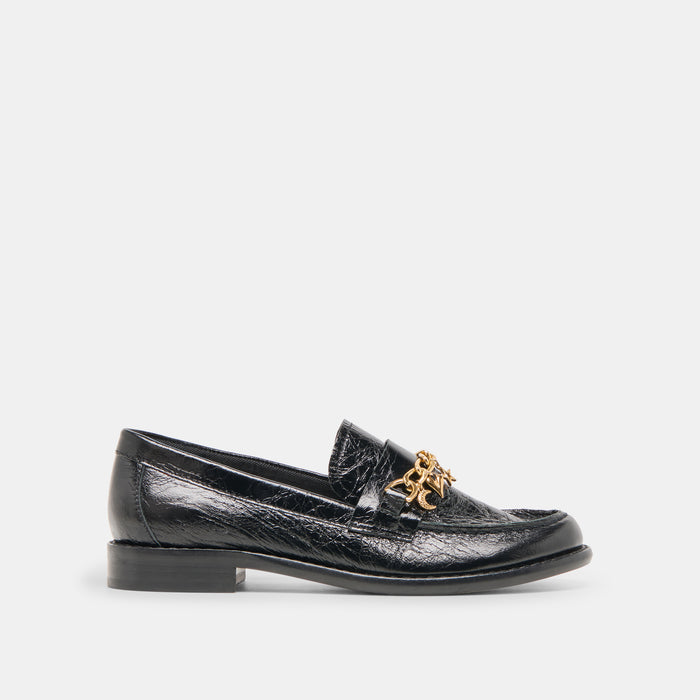 Waylen Midnight Crinkle Patent Loafers | Dolce Vita
