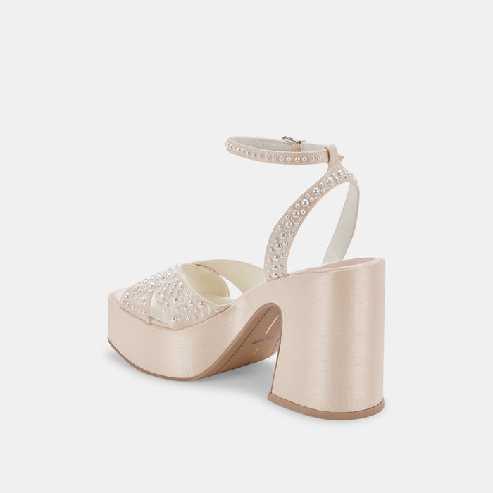 WESSI PEARL HEELS VANILLA PEARLS