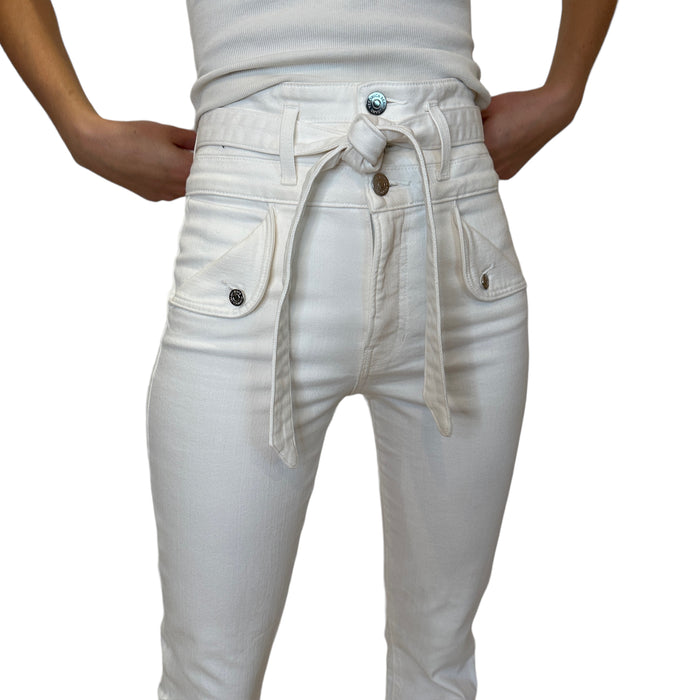 White Tie Waist Jeans - 25