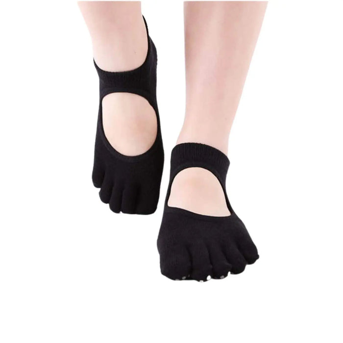 Women Non-Slip Toe Socks 5 Pairs Grip Socks Breathable Yoga Socks Pantsnsox