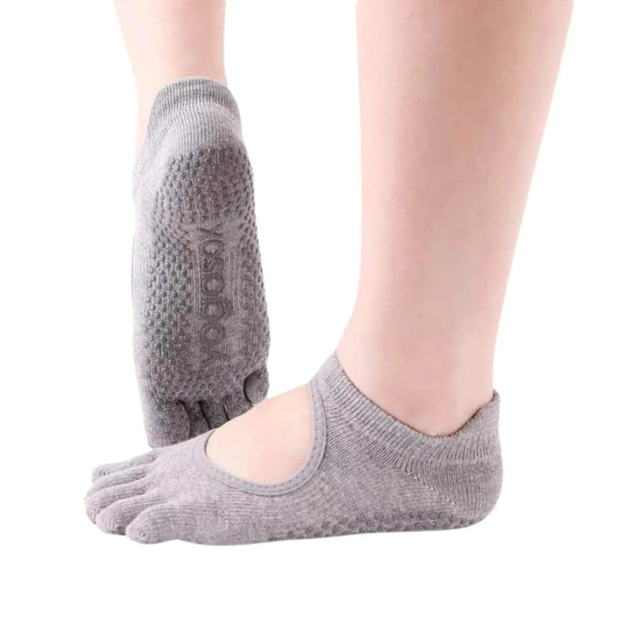 Women Non-Slip Toe Socks 5 Pairs Grip Socks Breathable Yoga Socks Pantsnsox