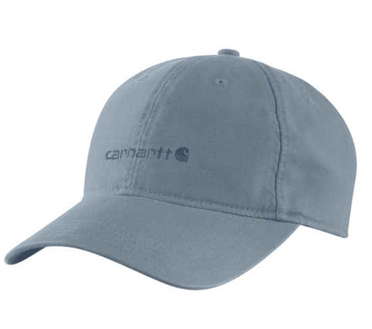 Carhartt women's canvas embroidered graphic cap in light faded navy