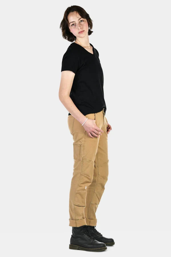 Women's GO TO work pant by Dovetail in sawdust brown, additional view of the garment
