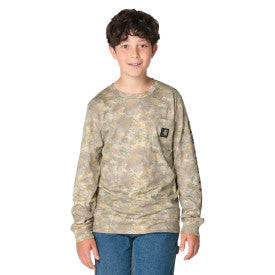 Carhartt youth boys long-sleeve pocket t-shirt in faded camo