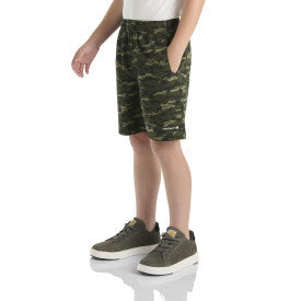 Carhartt youth boys Rugged Flex camo work short in olive