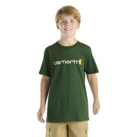Carhartt youth boys short sleeve logo t-shirt in mountain view