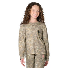 Carhartt youth girls long-sleeve pocket t-shirt in faded camo