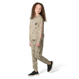 Youth Girls Long-Sleeve Faded Camo Pocket T-Shirt - Faded Camo