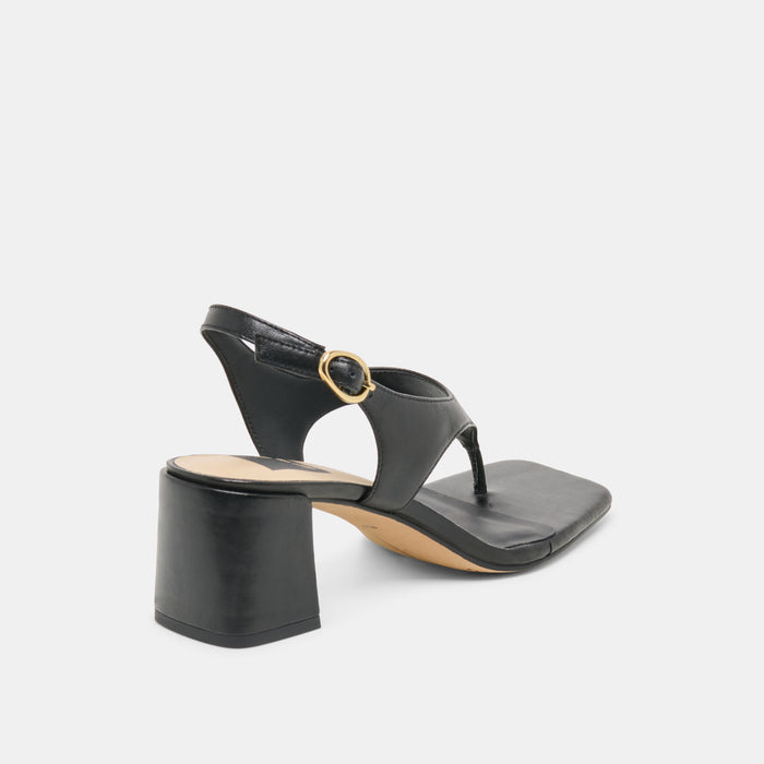 YVES HEELS BLACK LEATHER