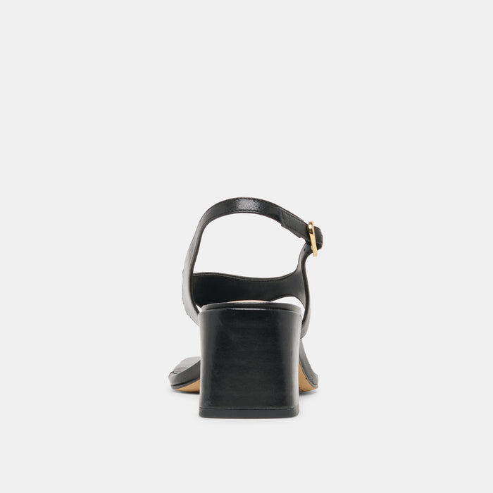 YVES HEELS BLACK LEATHER