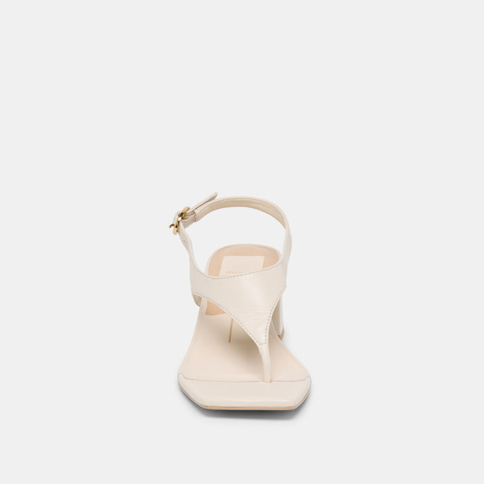 YVES HEELS IVORY LEATHER