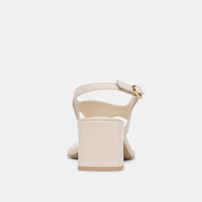YVES HEELS IVORY LEATHER
